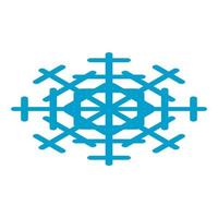 Blue snowflake icon, isometric style vector