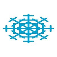 Blue snowflake icon, isometric style vector