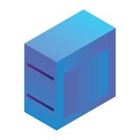 Desktop pc icon, isometric style vector