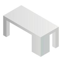 Grey office table icon, isometric style vector