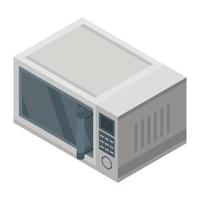 icono de microondas moderno, estilo isométrico vector