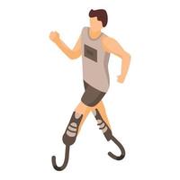 Paralympic run man icon, isometric style vector