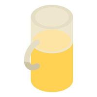 Half mug of beer icon, isometric style vector