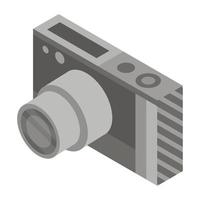icono de cámara fotográfica, estilo isométrico vector