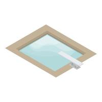 icono de piscina moderna, estilo isométrico vector