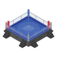 Modern boxing ring icon, isometric style vector