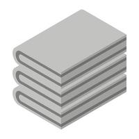 Grey towel stack icon, isometric style vector