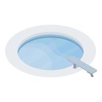 Round pool icon, isometric style vector