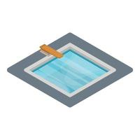 Home pool icon, isometric style vector