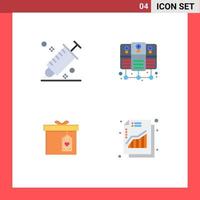 Modern Set of 4 Flat Icons and symbols such as color box picker server hosting delivery Editable Vector Design Elements