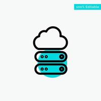 Big Cloud Data Storage turquoise highlight circle point Vector icon
