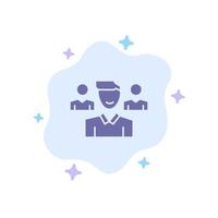 Team User Manager Squad Blue Icon on Abstract Cloud Background vector