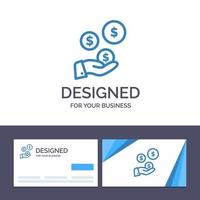 Creative Business Card and Logo template tech Industry Hand Dollar Industry Vector Illustration