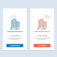 Building Skyscraper Office Top  Blue and Red Download and Buy Now web Widget Card Template vector