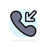 Answer Call Incoming Abstract Circle Background Flat color Icon vector