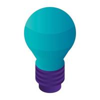 Green bulb icon, isometric style vector