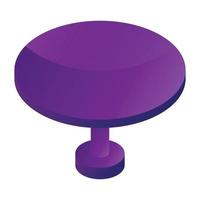 Round table icon, isometric style vector