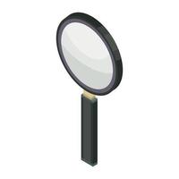 Magnify glass icon, isometric style