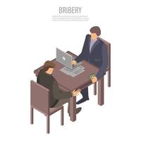 Office bribery concept background, isometric style vector