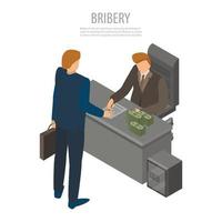 Boss bribery concept background, isometric style vector