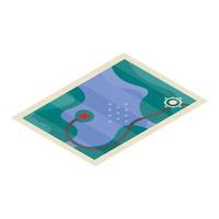 Hunter map icon, isometric style vector