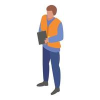 Marine port watcher man icon, isometric style vector