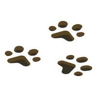 icono de sello de pie de animal salvaje, estilo isométrico vector
