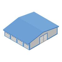 Port warehouse icon, isometric style vector