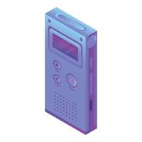 Modern dictaphone icon, isometric style vector