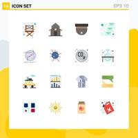 16 Thematic Vector Flat Colors and Editable Symbols of connect email message cam mailing email Editable Pack of Creative Vector Design Elements