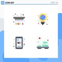 Set of 4 Modern UI Icons Symbols Signs for movement back to school school globe phone Editable Vector Design Elements