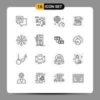 16 Thematic Vector Outlines and Editable Symbols of biology ssd sea memory card web Editable Vector Design Elements