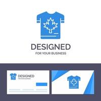 Creative Business Card and Logo template Shirt Autumn Canada Leaf Maple Vector Illustration