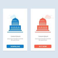 Building City Landmark Usa  Blue and Red Download and Buy Now web Widget Card Template vector