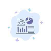 Graph Success Flowchart Business Blue Icon on Abstract Cloud Background vector