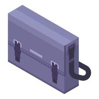 icono de bolsa de cartero, estilo isométrico vector