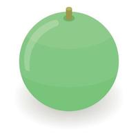 icono de bola de fitness verde, estilo isométrico vector