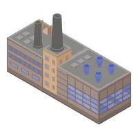 gran icono de fábrica de refinería, estilo isométrico vector