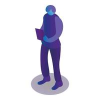 Fashion violet man icon, isometric style vector