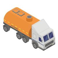 Petrol truck icon, isometric style vector