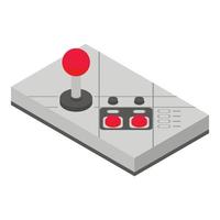 Retro joystick icon, isometric style vector