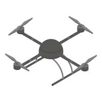 Delivery drone icon, isometric style vector