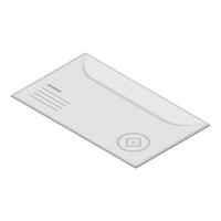 Post envelope icon, isometric style vector