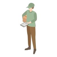 Special postman icon, isometric style vector