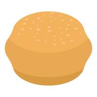 Home round bread icon, isometric style vector