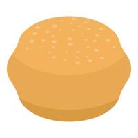 Home round bread icon, isometric style vector