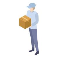 Mailman delivery box icon, isometric style vector
