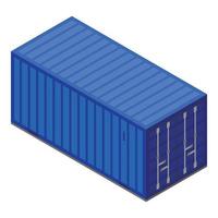 Blue container icon, isometric style vector