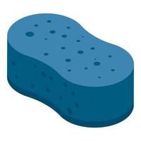 Blue sponge icon, isometric style vector