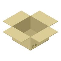 Open delivery box icon, isometric style vector